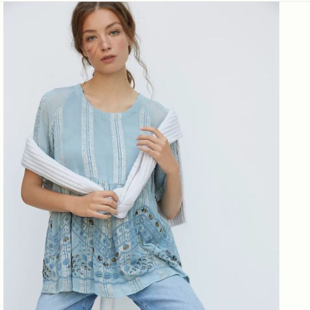 Anthropologie Embroidered Tunic by RAGA - Size Medium - NWT